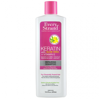 EVERY STRAND Keratin with Aloe Vera + Vitamin E Repairing Shampoo 13.5oz 360 ml